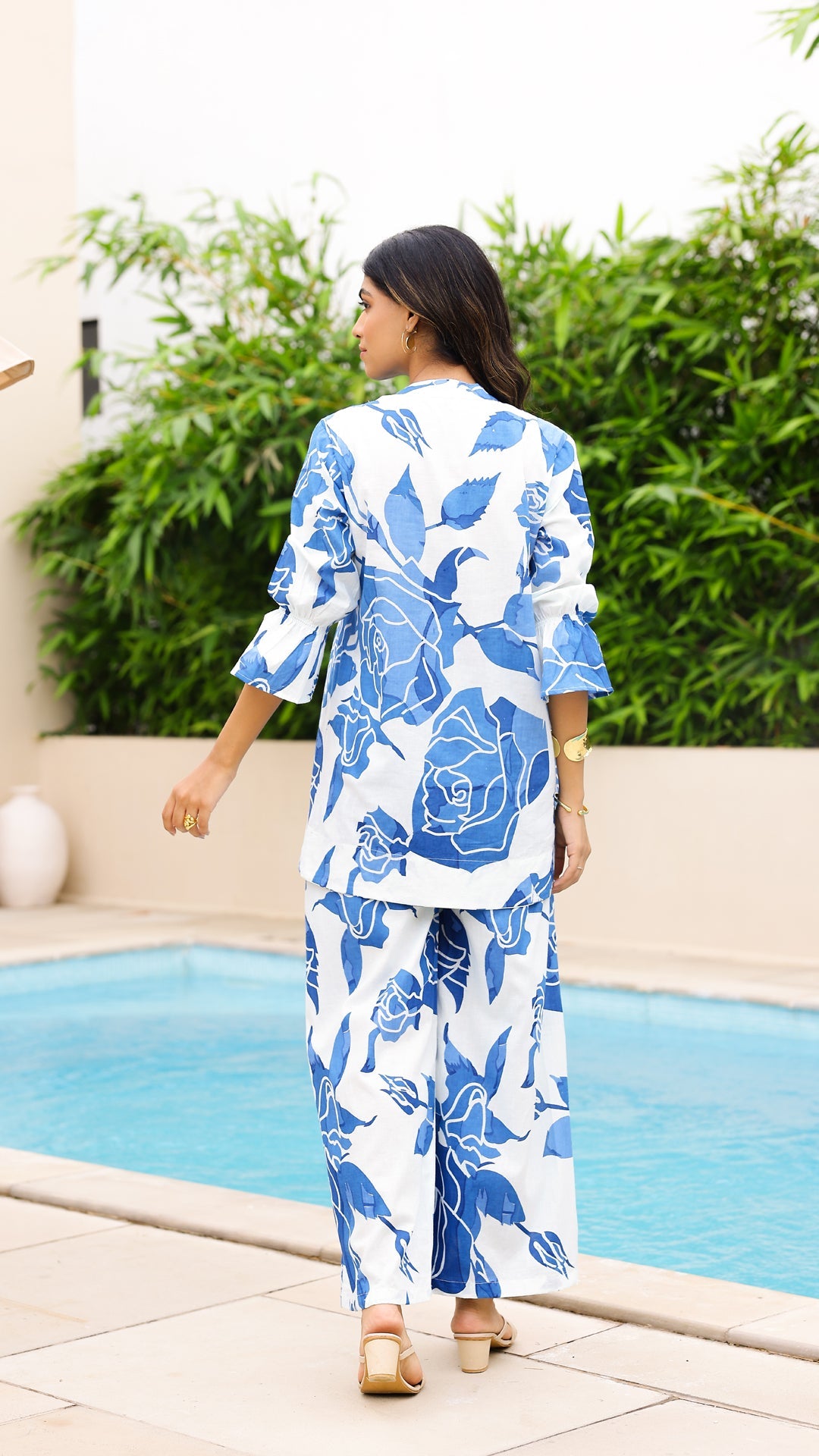 Blue Floral Co-ord Set for Women
