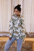 Women's Green Safari Print Shirt - Wild & Elegant | Women's Shirt | Shop stylish women's clothing online at Label Flavia |