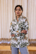 Women's Green Safari Print Shirt - Wild & Elegant | Women's Shirt | Shop stylish women's clothing online at Label Flavia |
