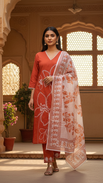 Everyday Comfort Cotton Kurta Set for Women