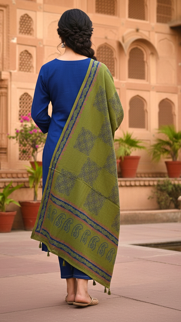 Printed Cotton Kurta Set with Coordinated Dupatta