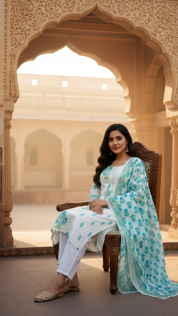 Breezy Cotton Kurta Dupatta Set for Daily Wear