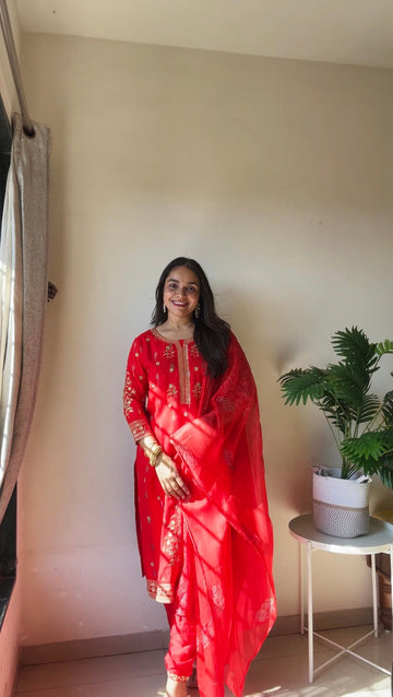 Rayon Embroidered Kurta Set | | Shop stylish women's clothing online at Label Flavia |