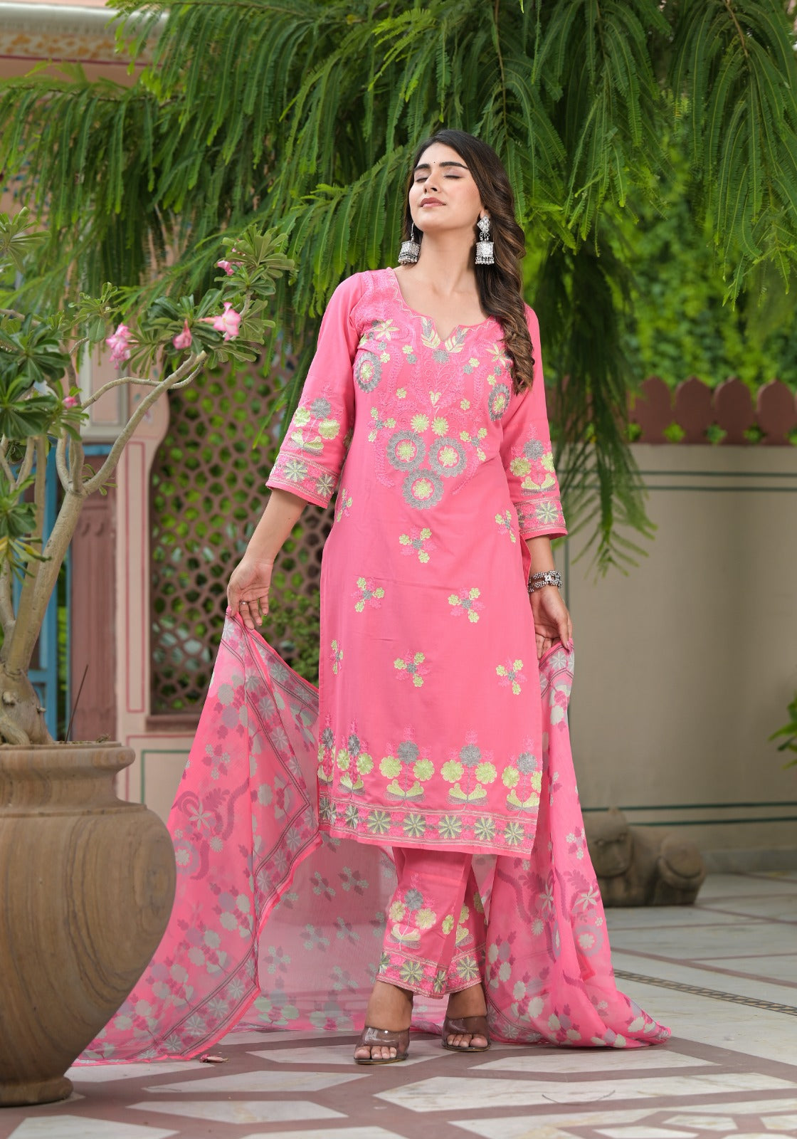 Cotton Dobby Kurta Pant Set | | Shop stylish women's clothing online at Label Flavia |