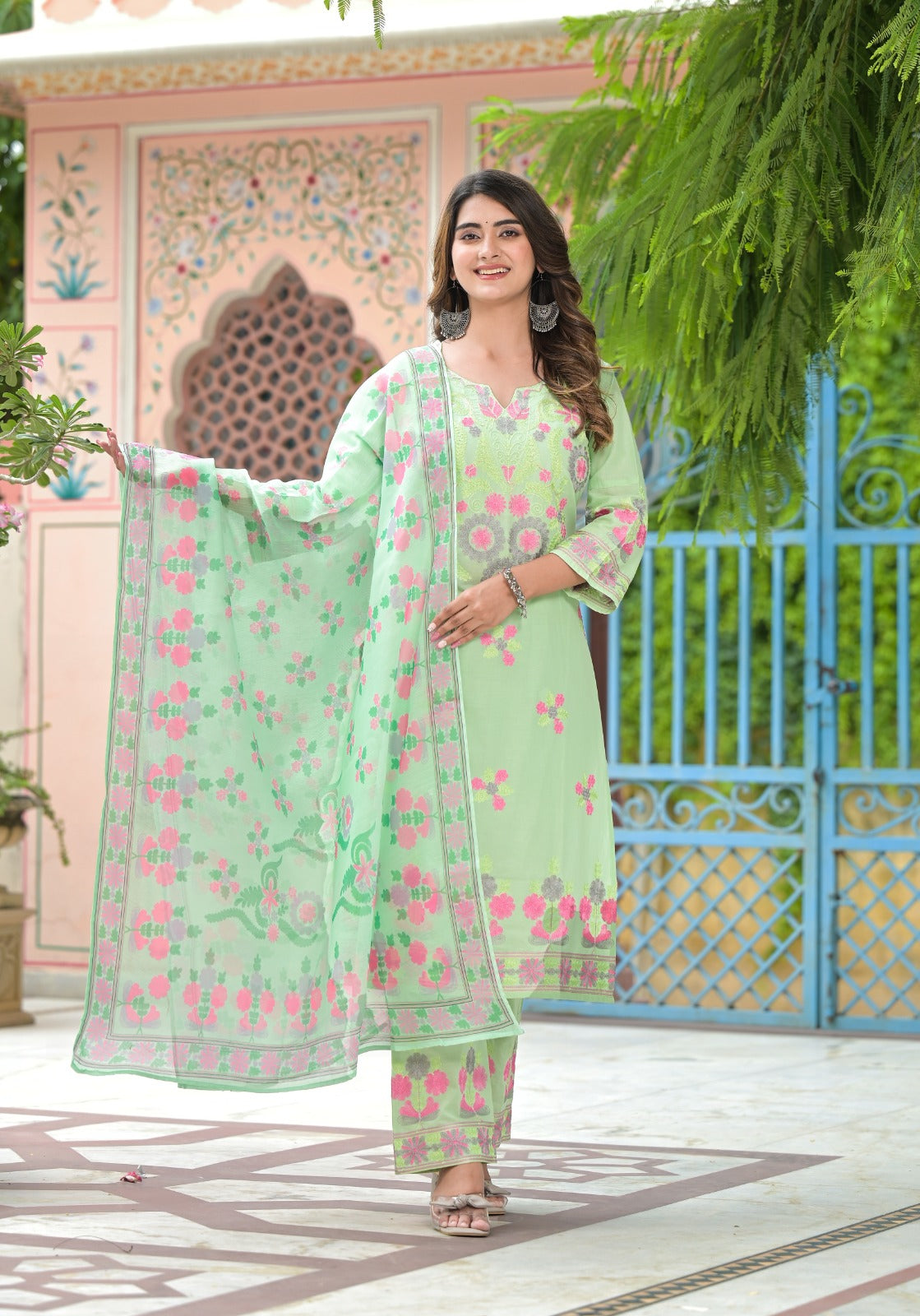 Cotton Dobby Kurta Pant Set | | Shop stylish women's clothing online at Label Flavia |