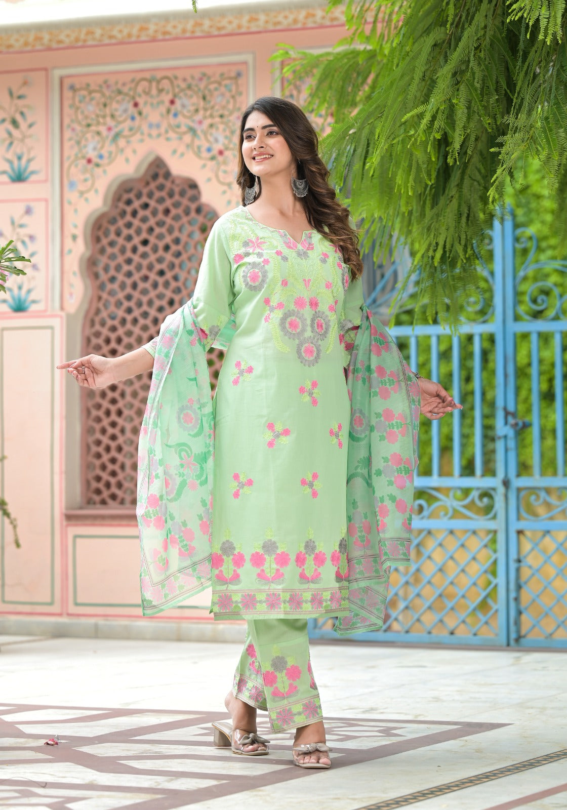 Cotton Dobby Kurta Pant Set | | Shop stylish women's clothing online at Label Flavia |