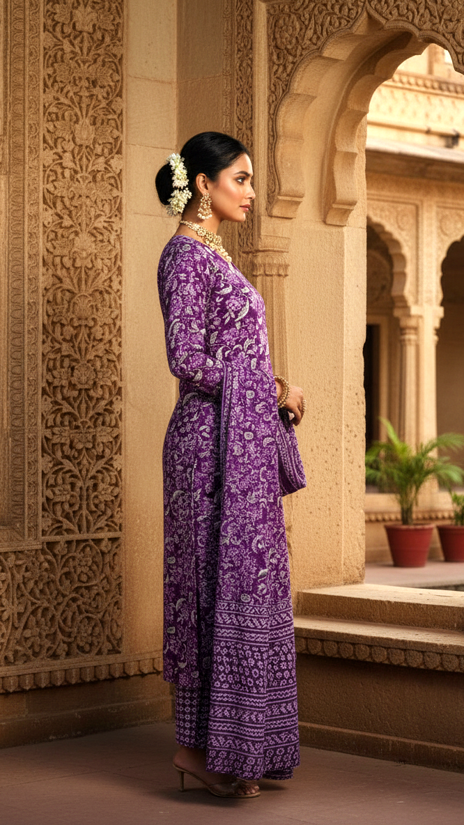 Festive Cotton Kurta Dupatta Set for Women