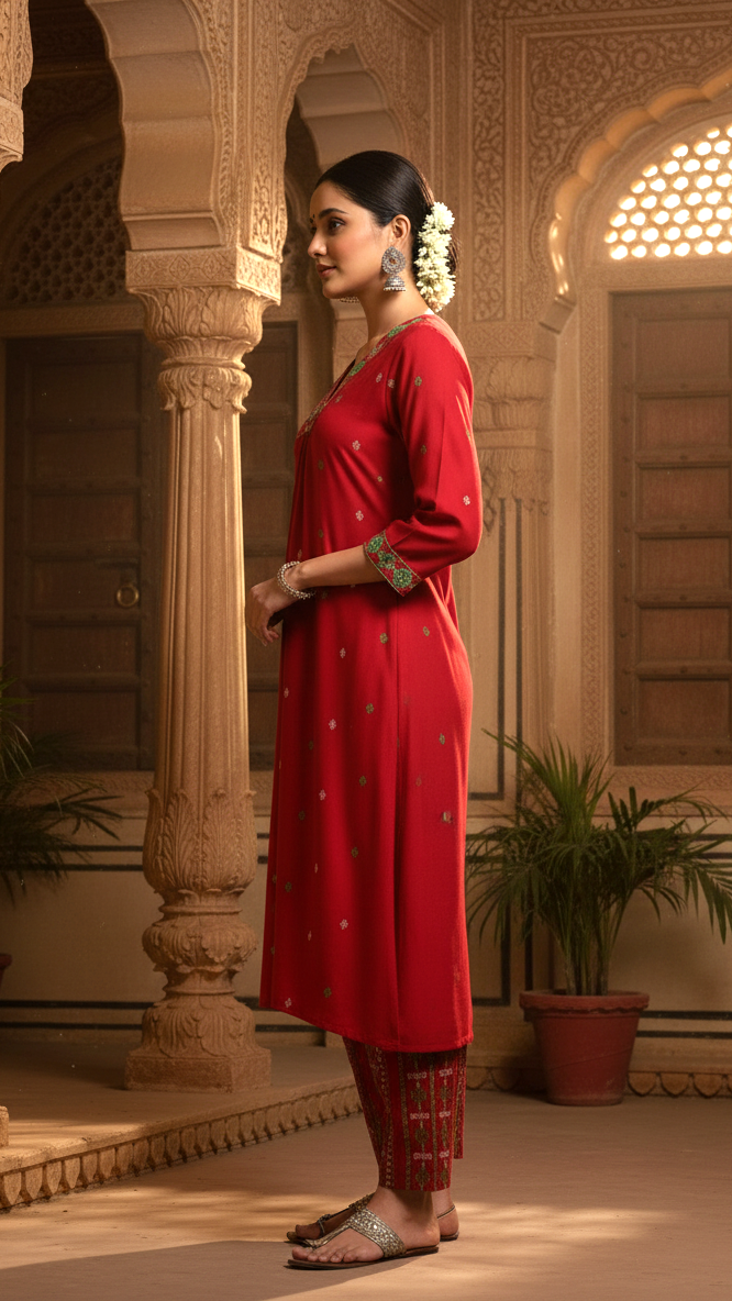 Breezy Cotton Kurta Pant Set for Daily Wear