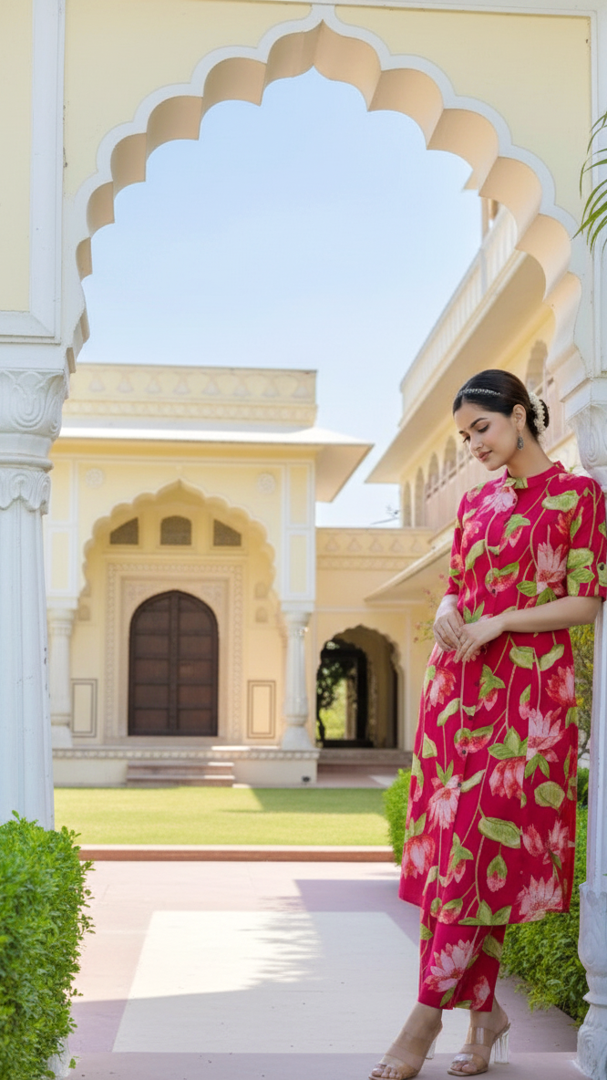 Pure Cotton Printed Kurta with Matching Pants