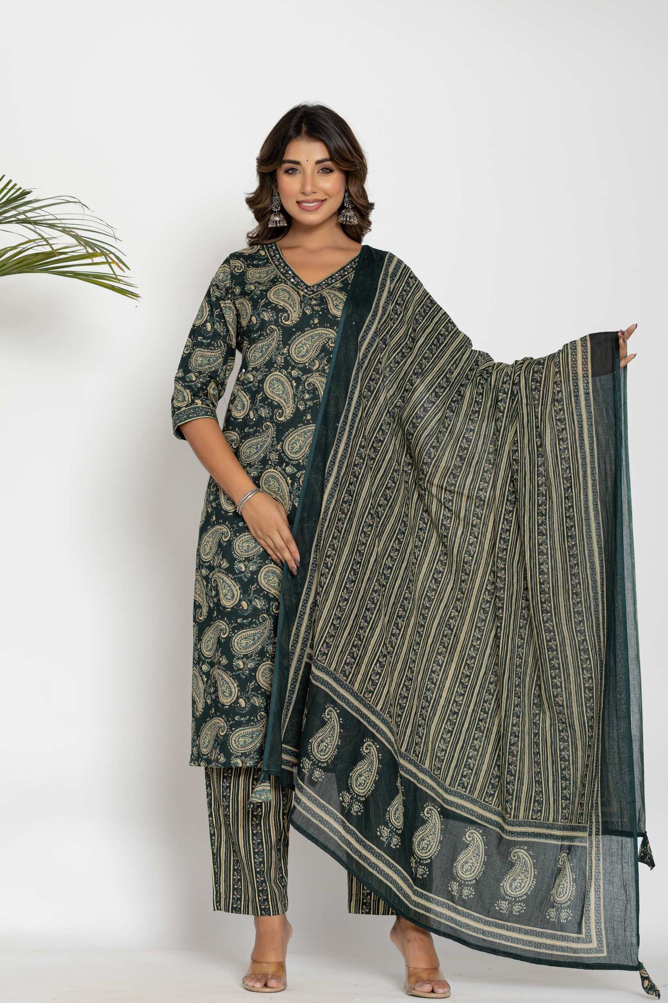 Elegant Cotton Printed Kurta Set with Dupatta
