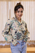 Women's Cream Safari Print Shirt - Wild & Chic | Women's Shirt | Shop stylish women's clothing online at Label Flavia |