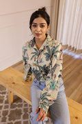 Women's Cream Safari Print Shirt - Wild & Chic | Women's Shirt | Shop stylish women's clothing online at Label Flavia |