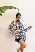 Women's Monochrome Ikat Shirt - Black & White Classic | Women's Shirt | Shop stylish women's clothing online at Label Flavia |